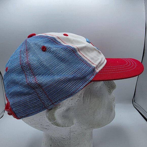 Akers Chicago Flag Mens Adjustable Cap Red White Blue Trucker Snapback Hat - Picture 4 of 9